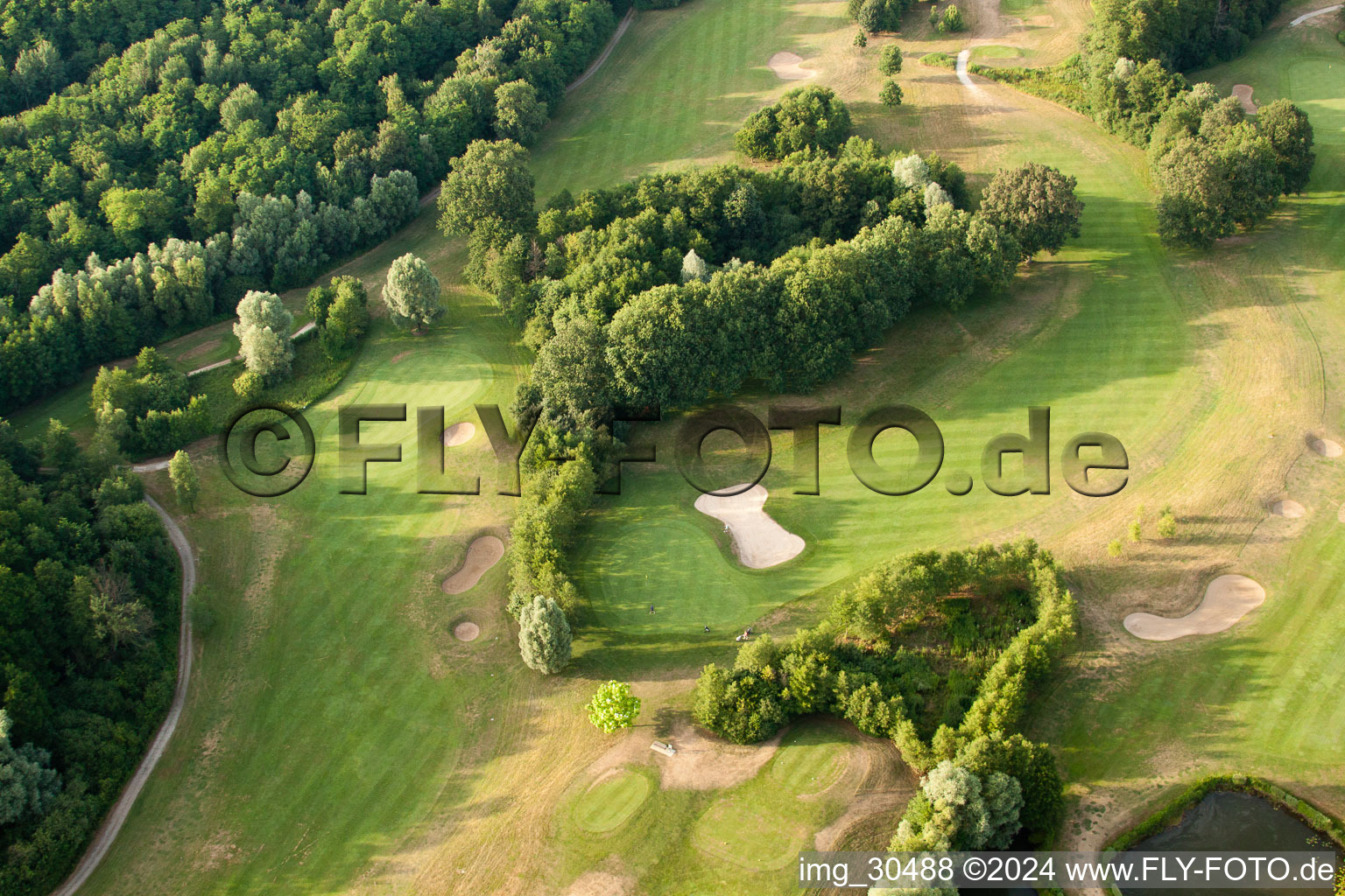 Aerial photograpy of Golf Club Soufflenheim Baden-Baden in Soufflenheim in the state Bas-Rhin, France