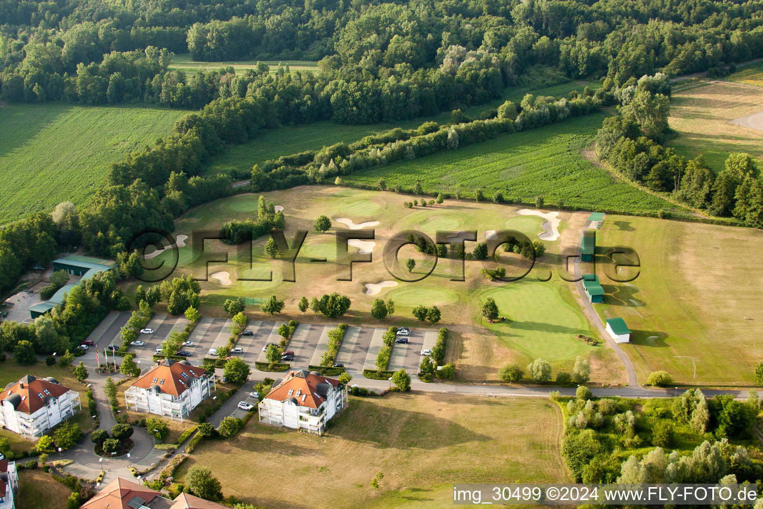 Drone recording of Golf Club Soufflenheim Baden-Baden in Soufflenheim in the state Bas-Rhin, France