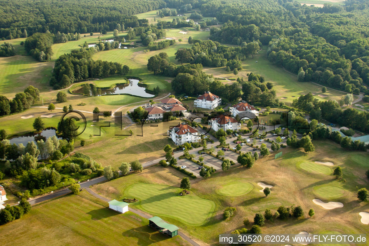 Golf Club Soufflenheim Baden-Baden in Soufflenheim in the state Bas-Rhin, France seen from a drone