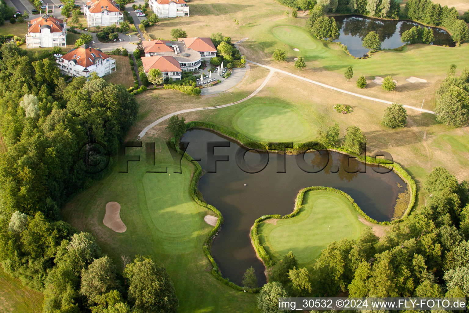 Drone recording of Golf Club Soufflenheim Baden-Baden in Soufflenheim in the state Bas-Rhin, France