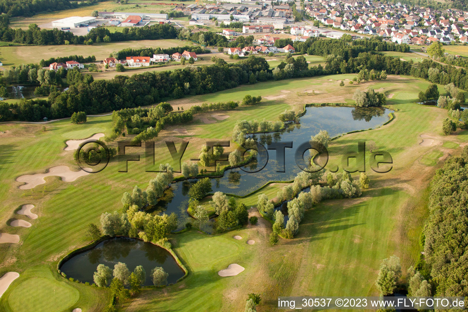 Aerial view of Golf club Soufflenheim Baden-Baden in Soufflenheim in the state Bas-Rhin, France