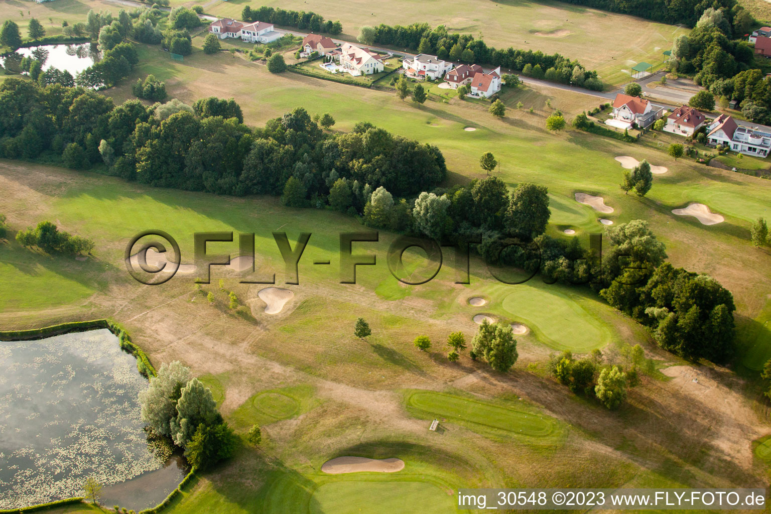 Golf club Soufflenheim Baden-Baden in Soufflenheim in the state Bas-Rhin, France viewn from the air