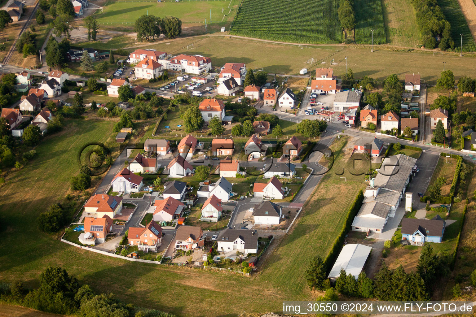 Aerial photograpy of Soufflenheim in the state Bas-Rhin, France