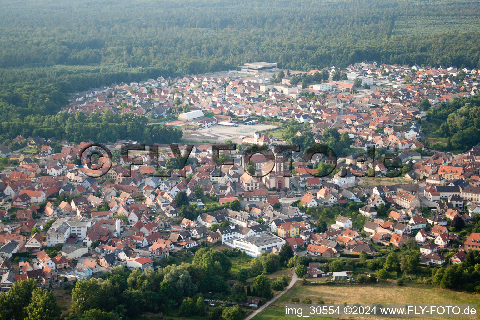 Soufflenheim in the state Bas-Rhin, France out of the air