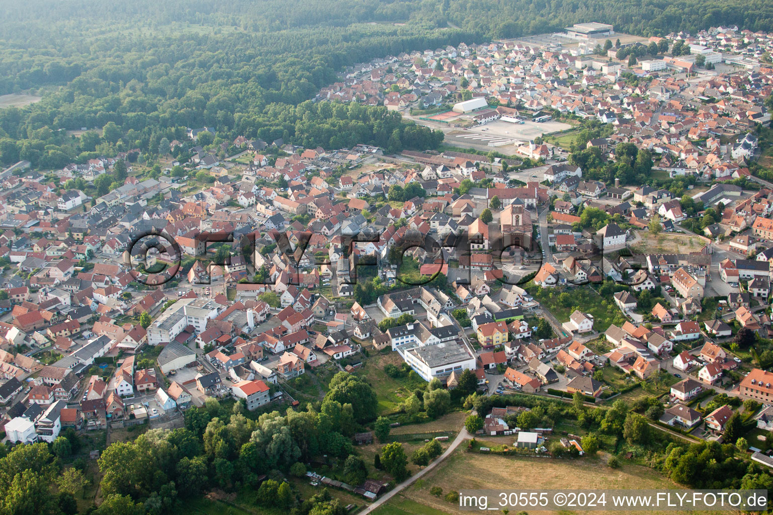 Soufflenheim in the state Bas-Rhin, France seen from above