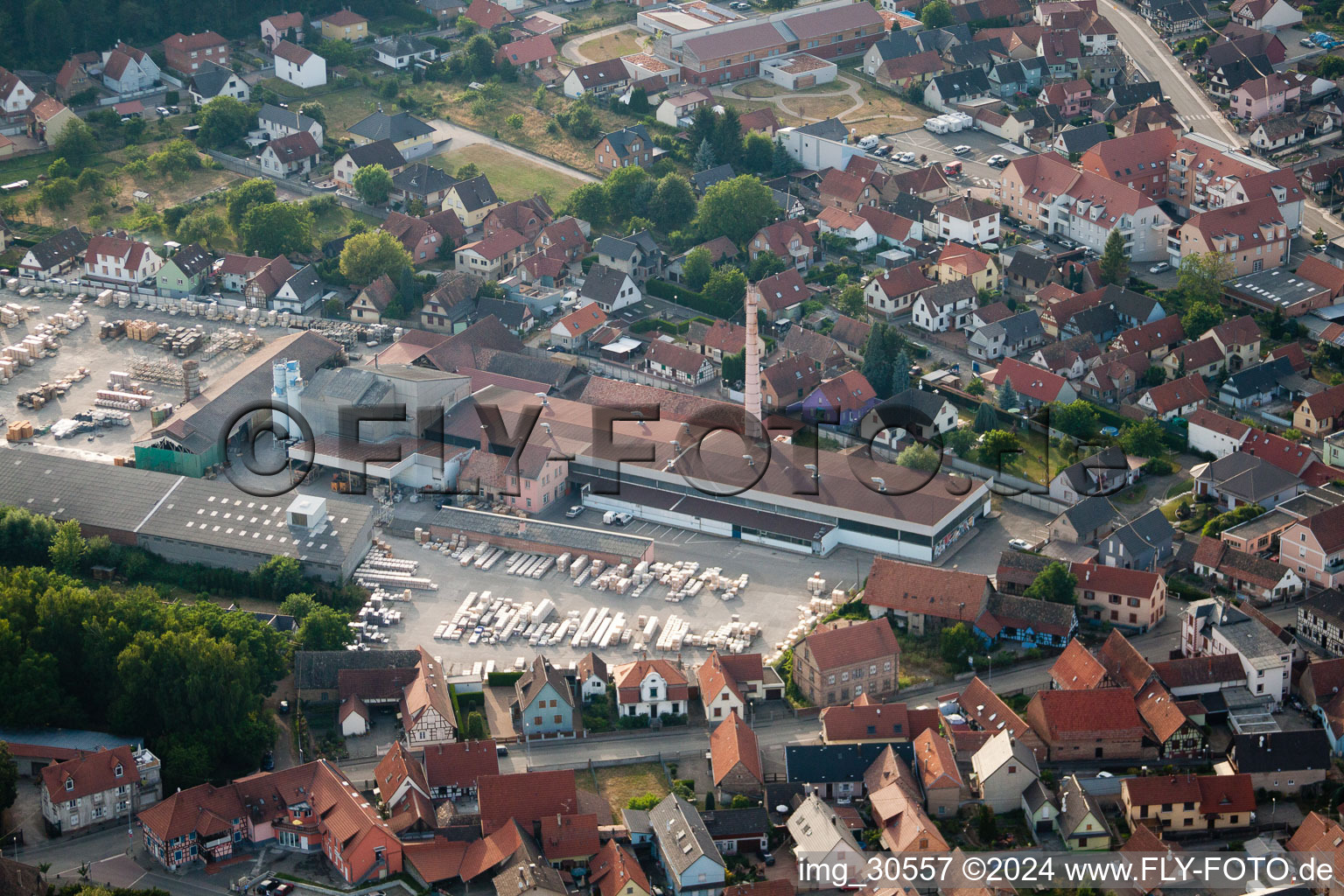 Bird's eye view of Soufflenheim in the state Bas-Rhin, France