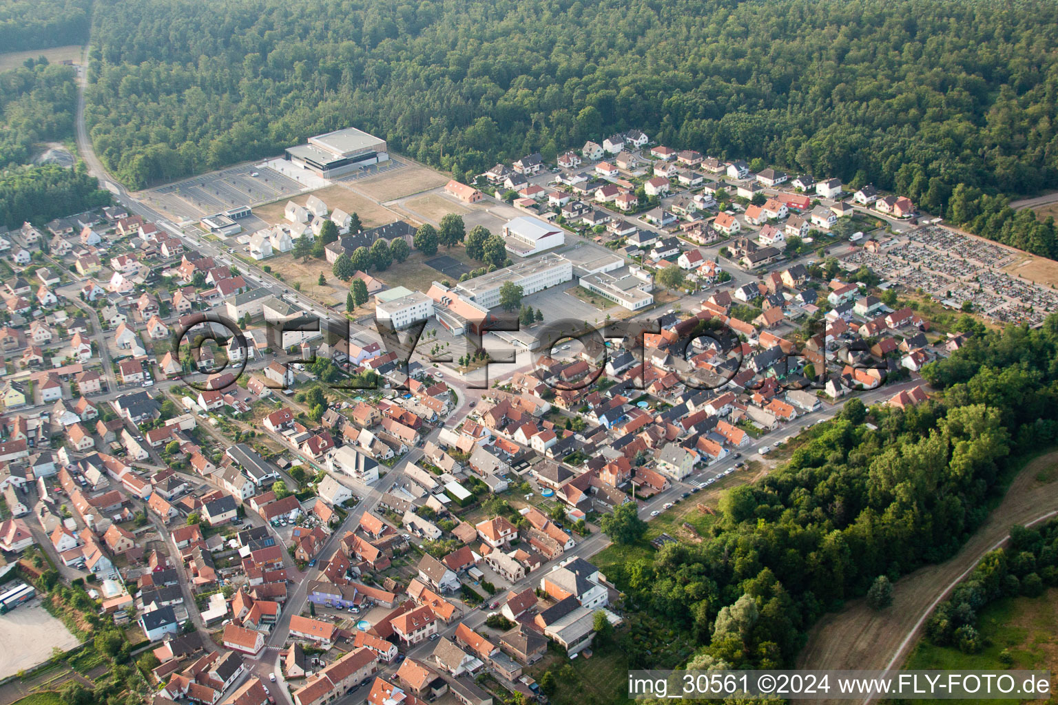 Soufflenheim in the state Bas-Rhin, France from the drone perspective