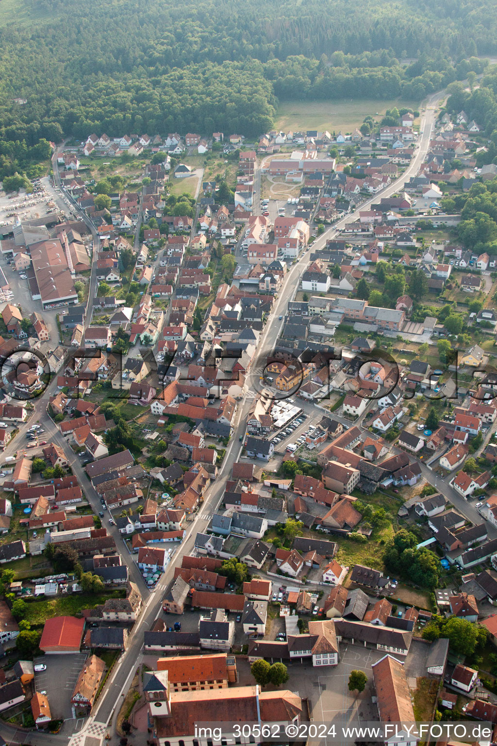 Soufflenheim in the state Bas-Rhin, France from a drone