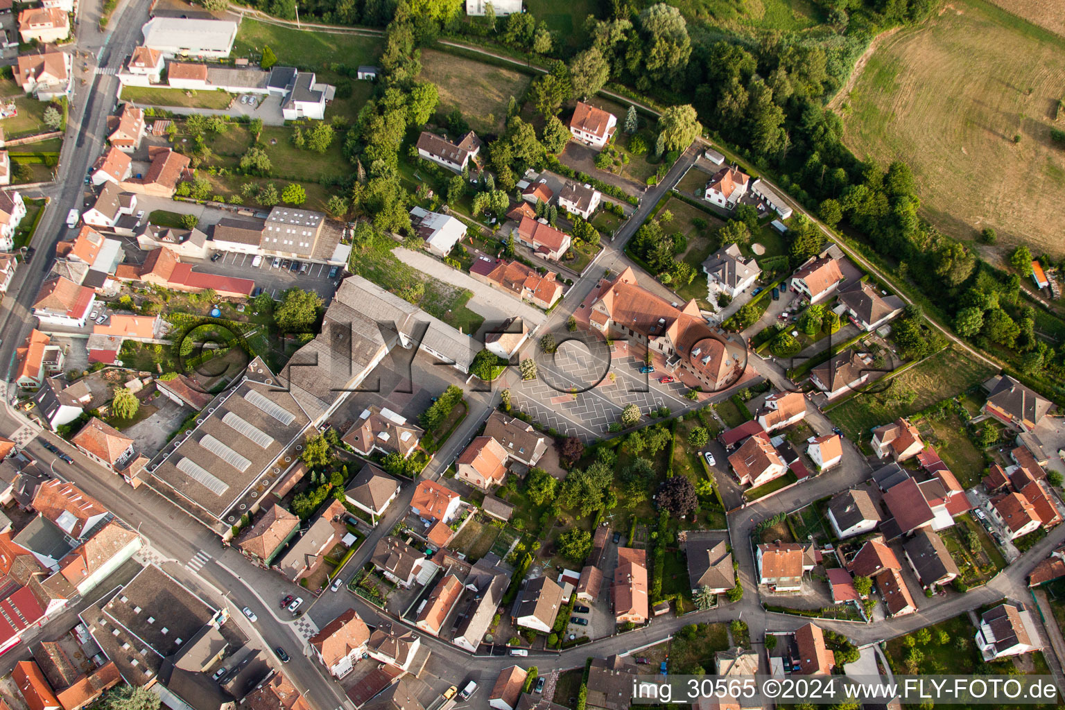 Aerial photograpy of Soufflenheim in the state Bas-Rhin, France