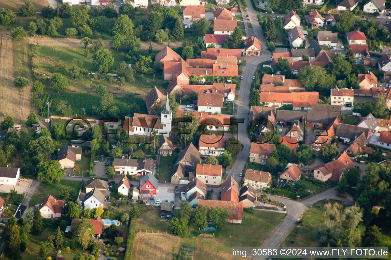 Kauffenheim in the state Bas-Rhin, France out of the air