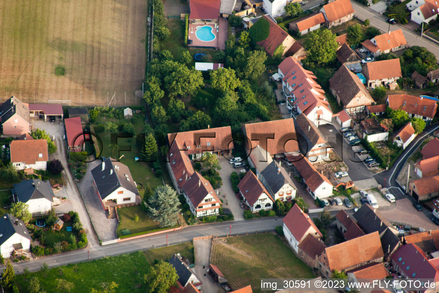 Drone image of Forstfeld in the state Bas-Rhin, France