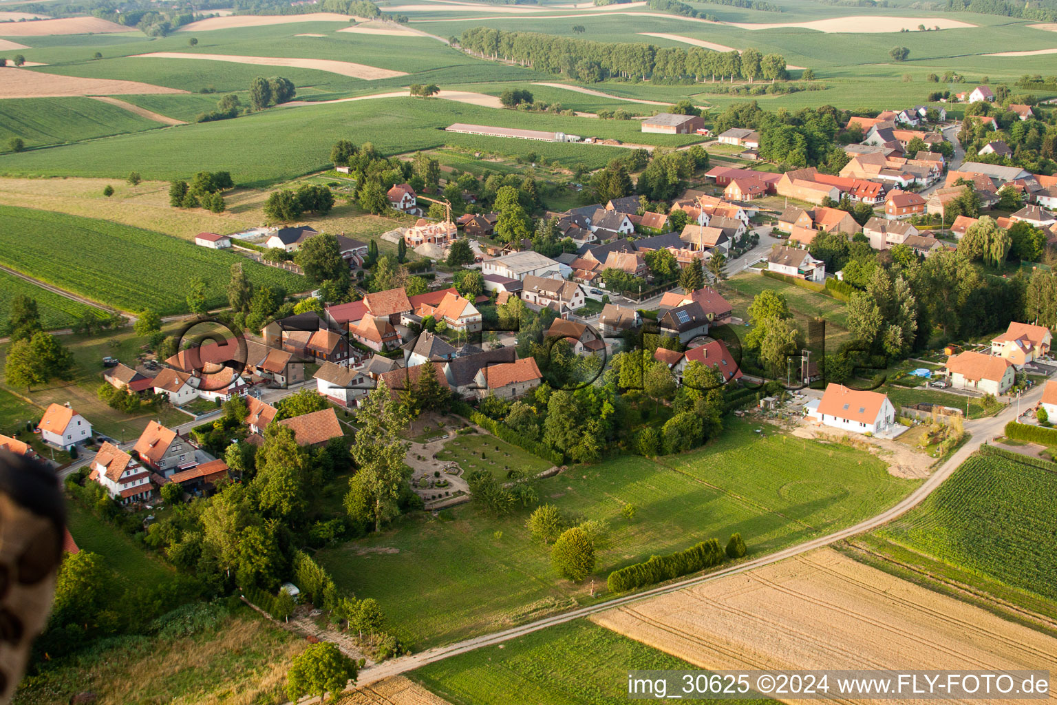 Drone image of Wintzenbach in the state Bas-Rhin, France