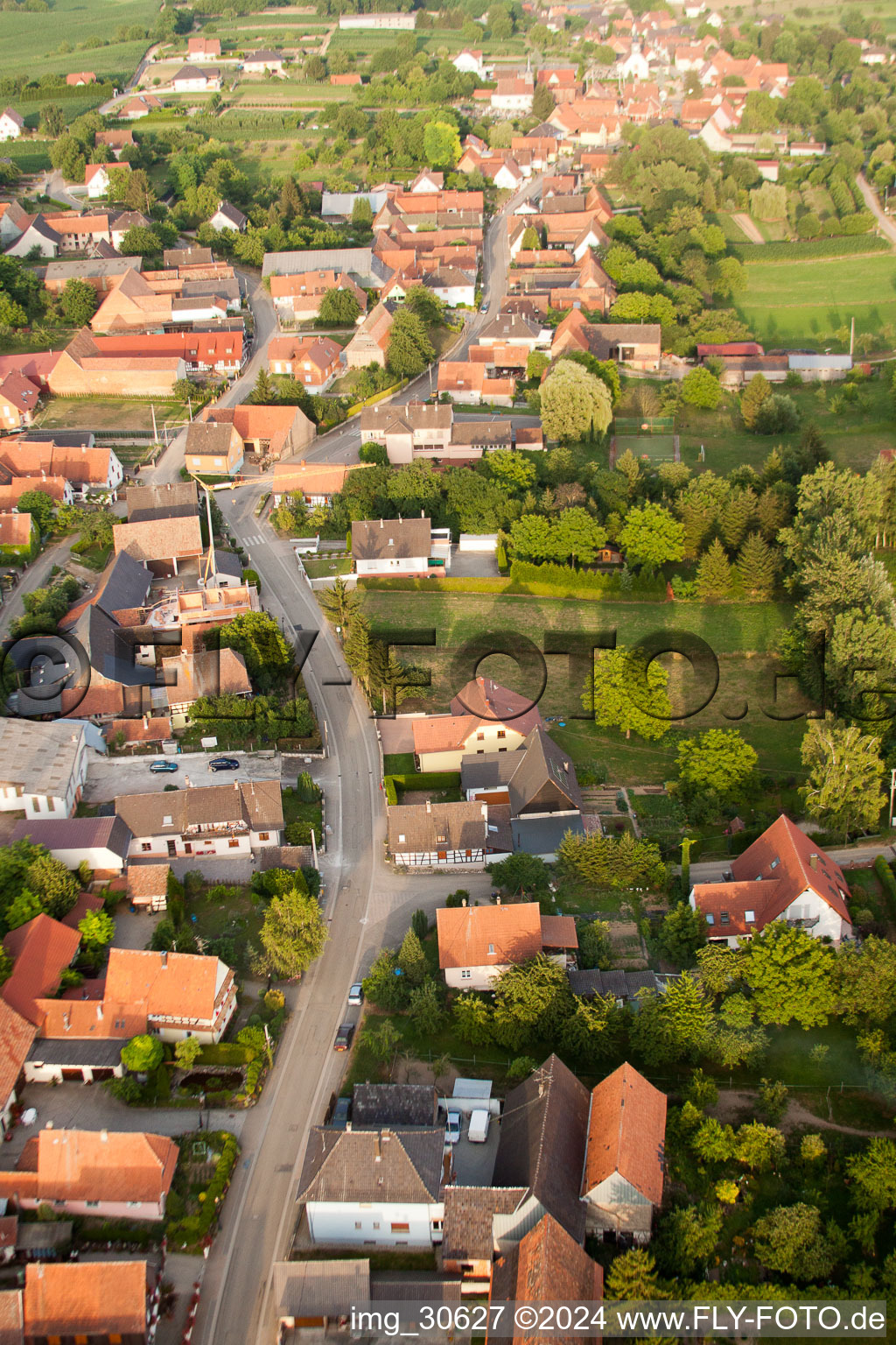 Wintzenbach in the state Bas-Rhin, France from the drone perspective