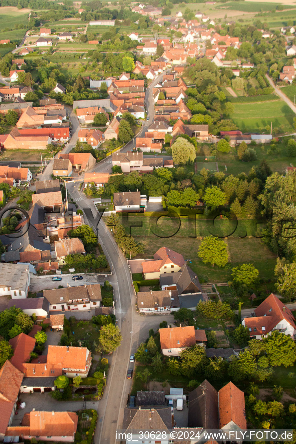 Wintzenbach in the state Bas-Rhin, France from a drone