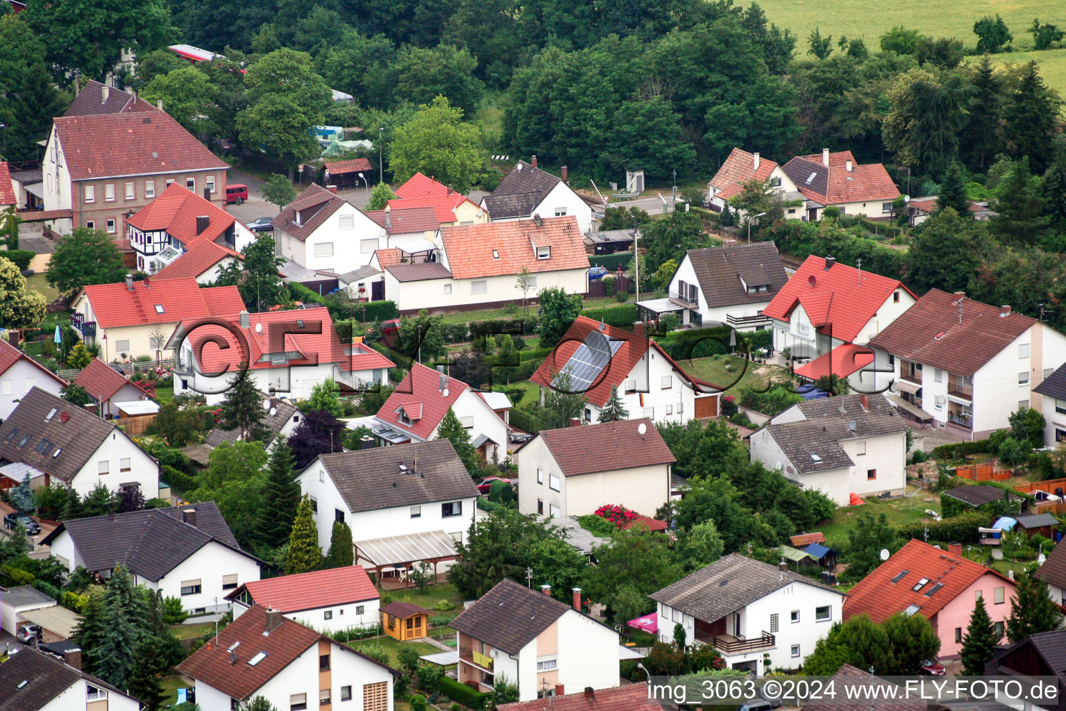 Drone recording of Barbelroth in the state Rhineland-Palatinate, Germany