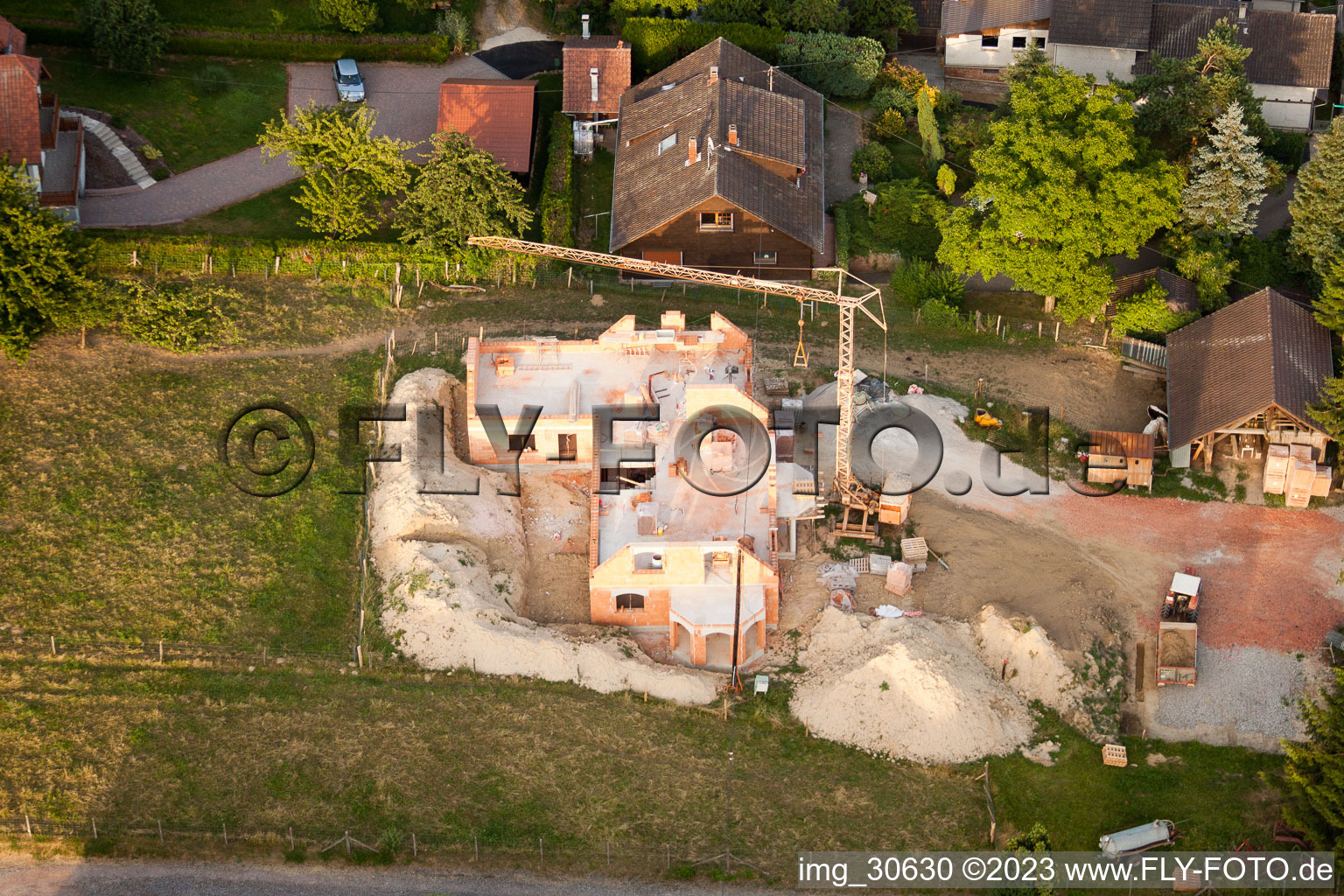 Wintzenbach in the state Bas-Rhin, France seen from a drone