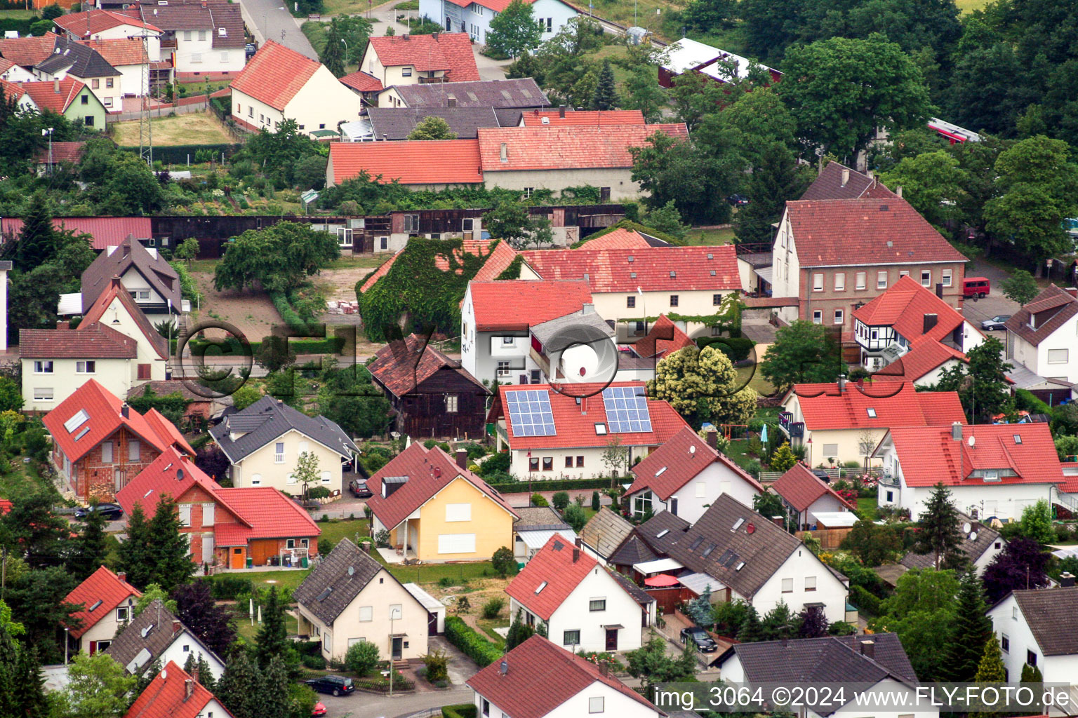 Drone image of Barbelroth in the state Rhineland-Palatinate, Germany