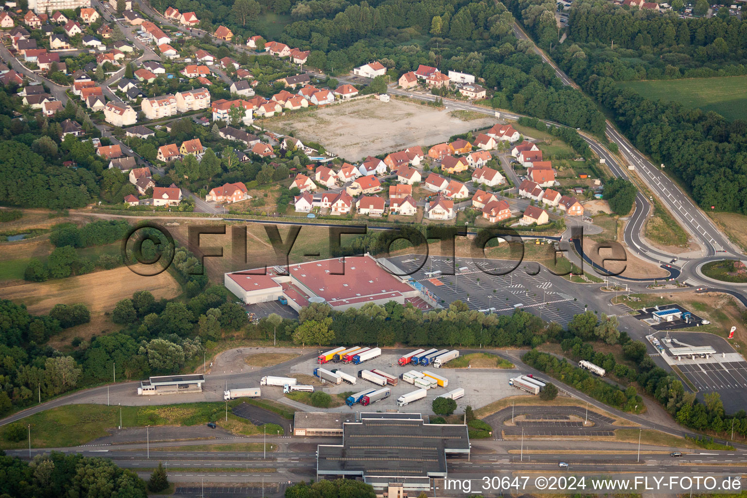 Old border crossing B9/A35 in Lauterbourg in the state Bas-Rhin, France