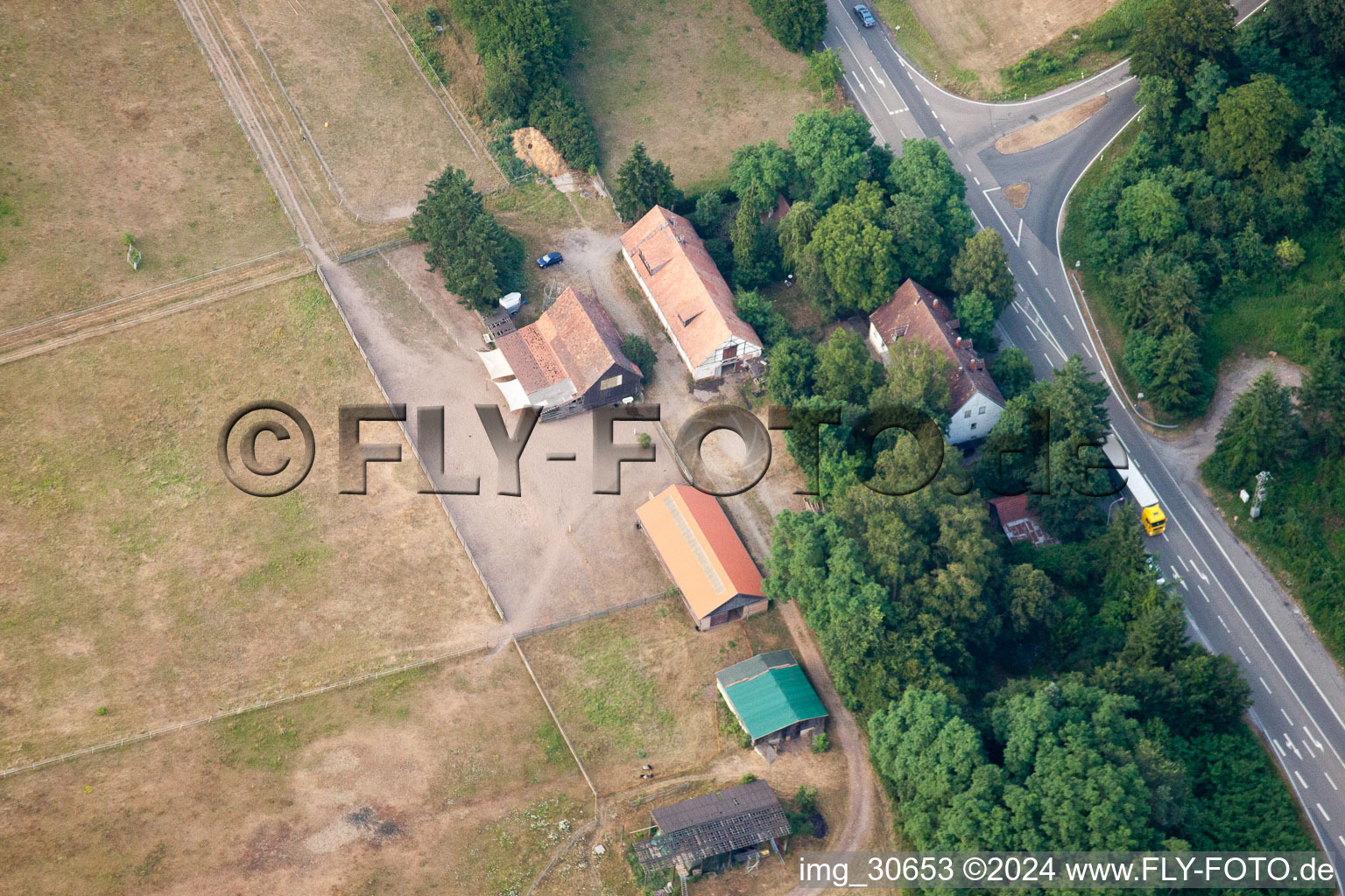 Aerial view of Wörth am Rhein, Langenberg in Langenberg in the state Rhineland-Palatinate, Germany