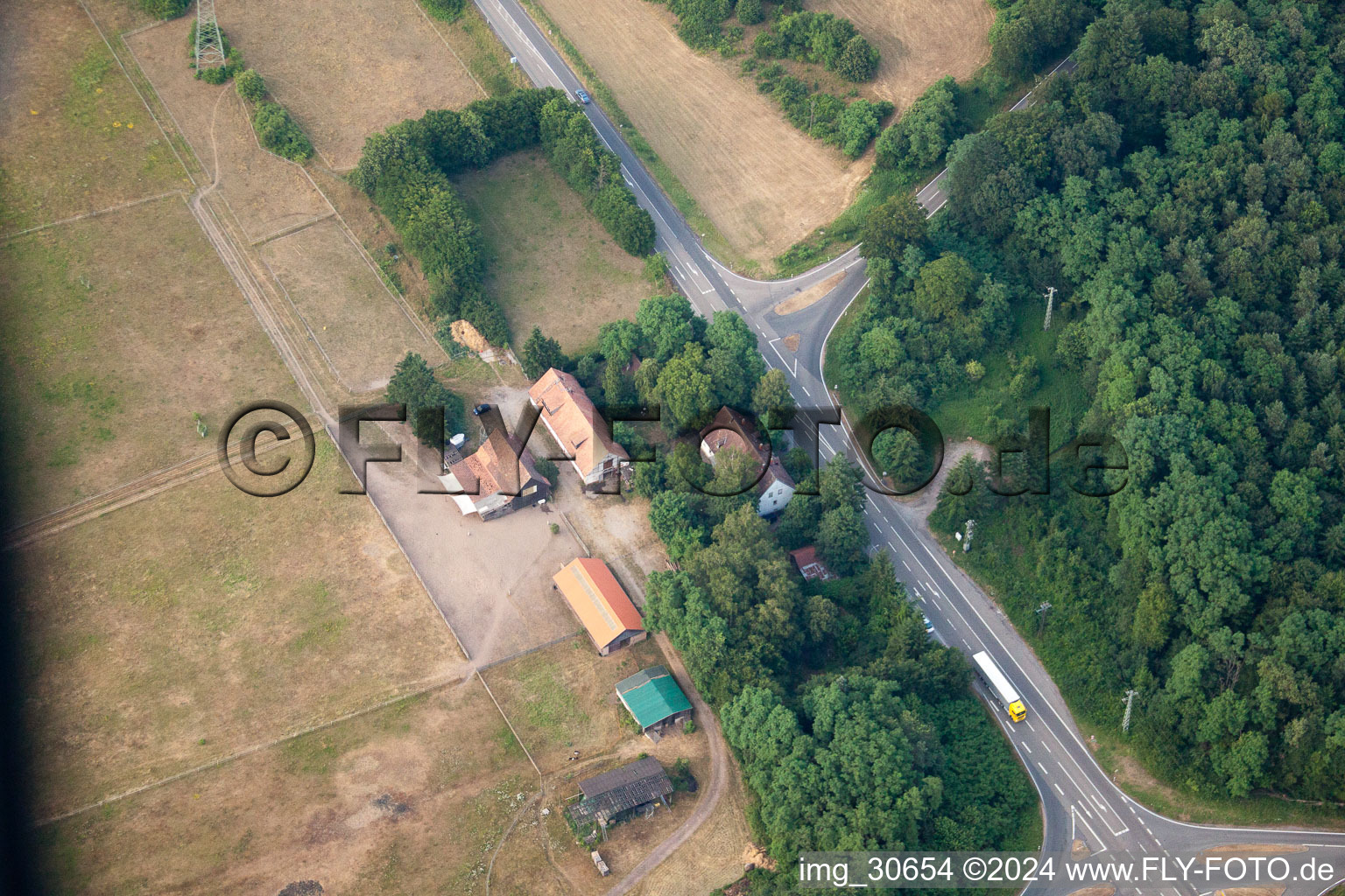 Aerial photograpy of Wörth am Rhein, Langenberg in Langenberg in the state Rhineland-Palatinate, Germany