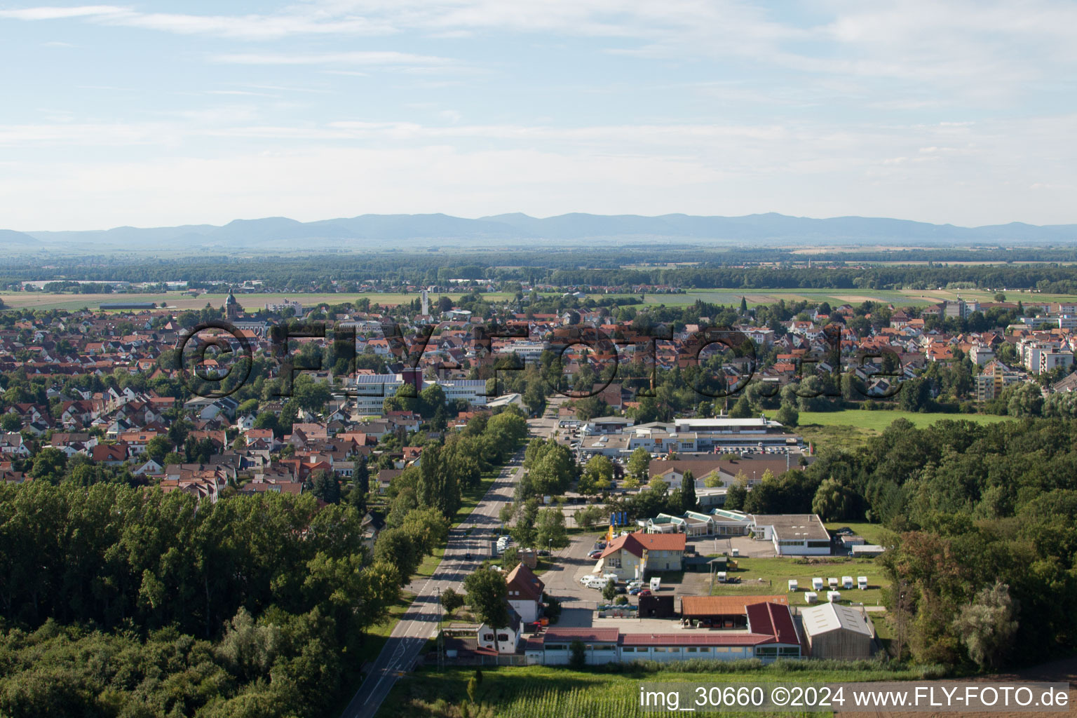 Aerial photograpy of Lauterburgerstr in Kandel in the state Rhineland-Palatinate, Germany