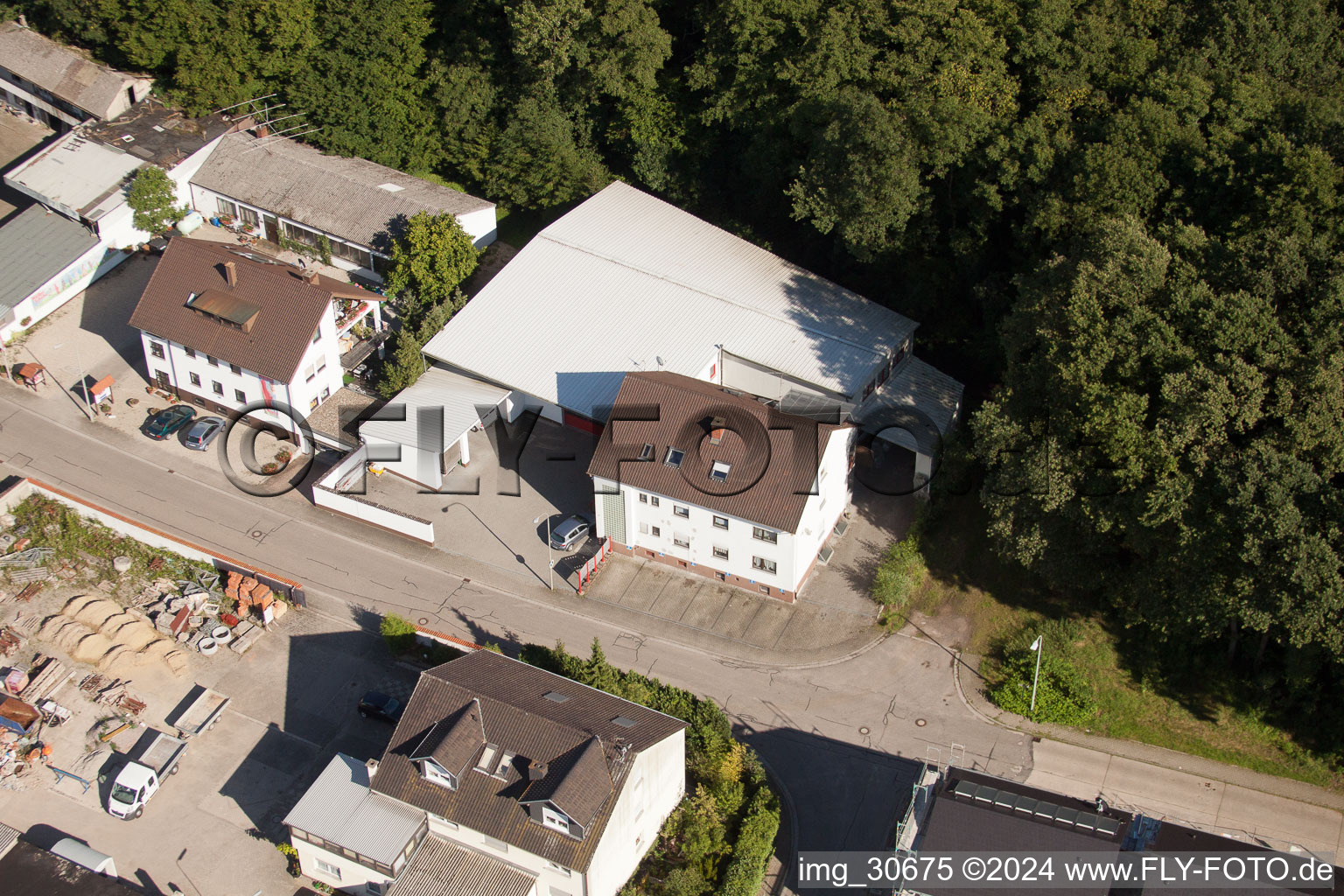 Aerial view of Elsässerstraße Fa. Frey Sondermaschinen in Kandel in the state Rhineland-Palatinate, Germany