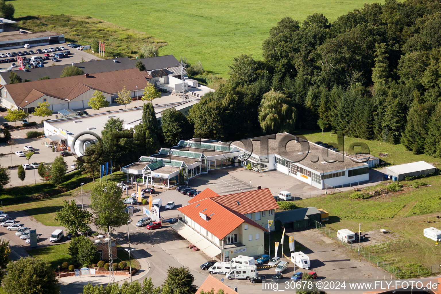 Oblique view of Lauterburgerstr in Kandel in the state Rhineland-Palatinate, Germany