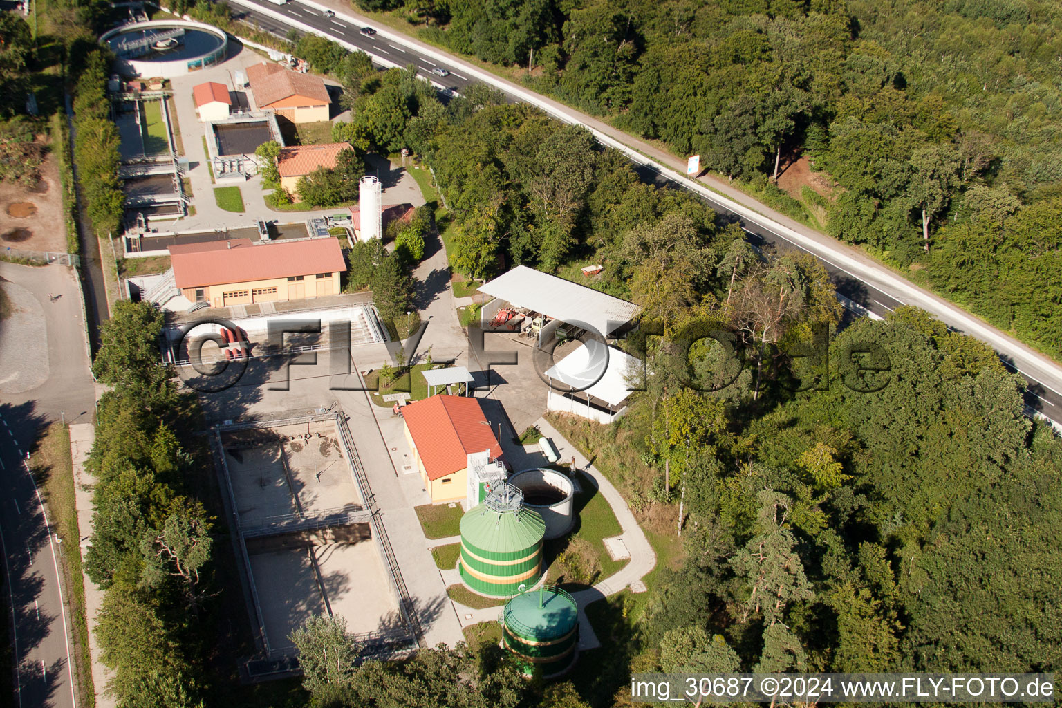 Sewage treatment plant in Kandel in the state Rhineland-Palatinate, Germany