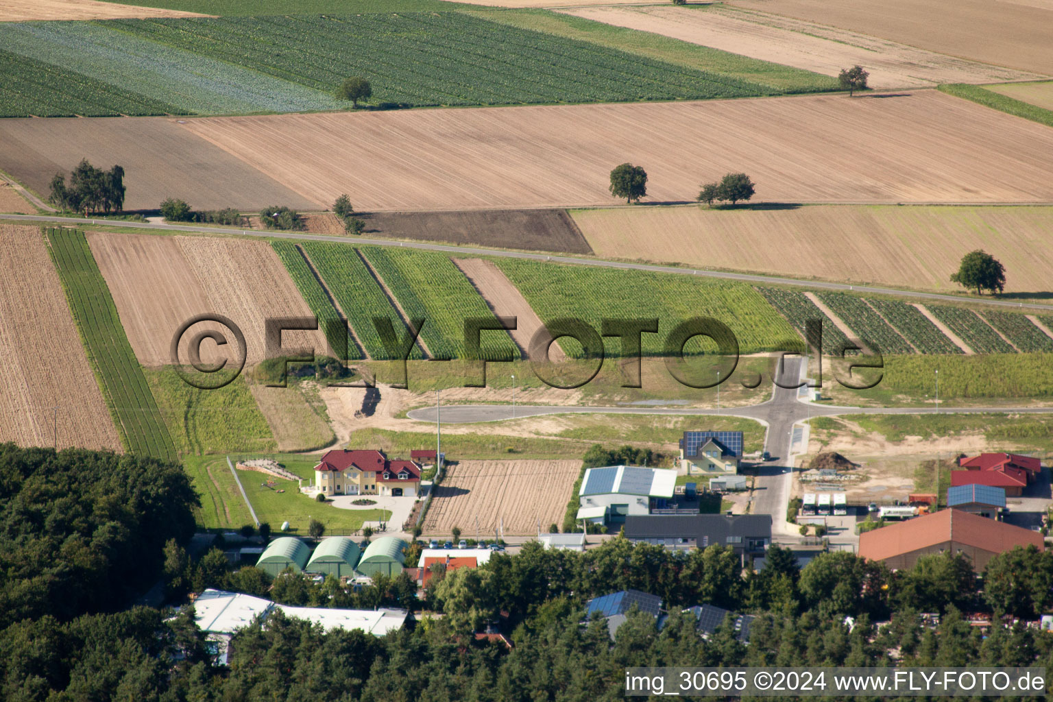 Hatzenbühl in the state Rhineland-Palatinate, Germany from the plane