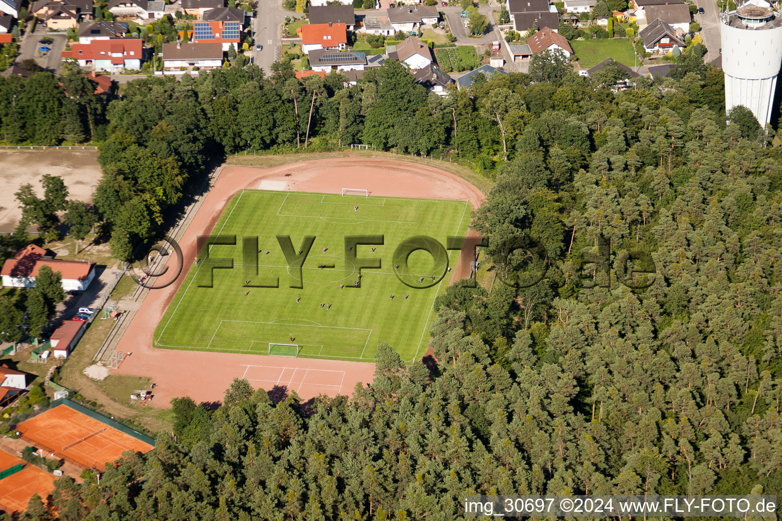 Football field in Hatzenbühl in the state Rhineland-Palatinate, Germany