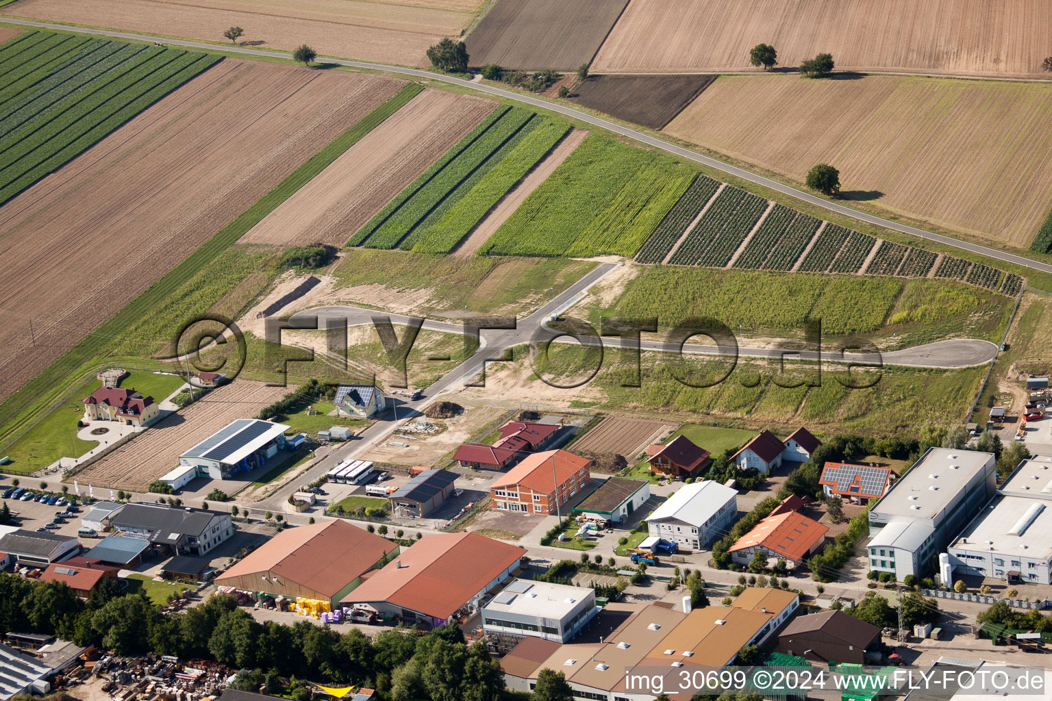 Commercial area in Gereut in Hatzenbühl in the state Rhineland-Palatinate, Germany