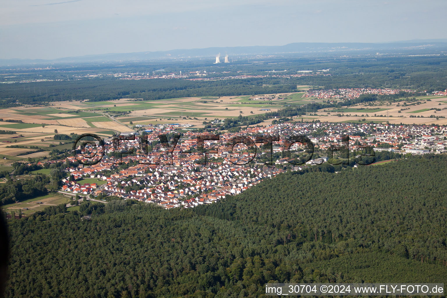 Rülzheim in the state Rhineland-Palatinate, Germany viewn from the air