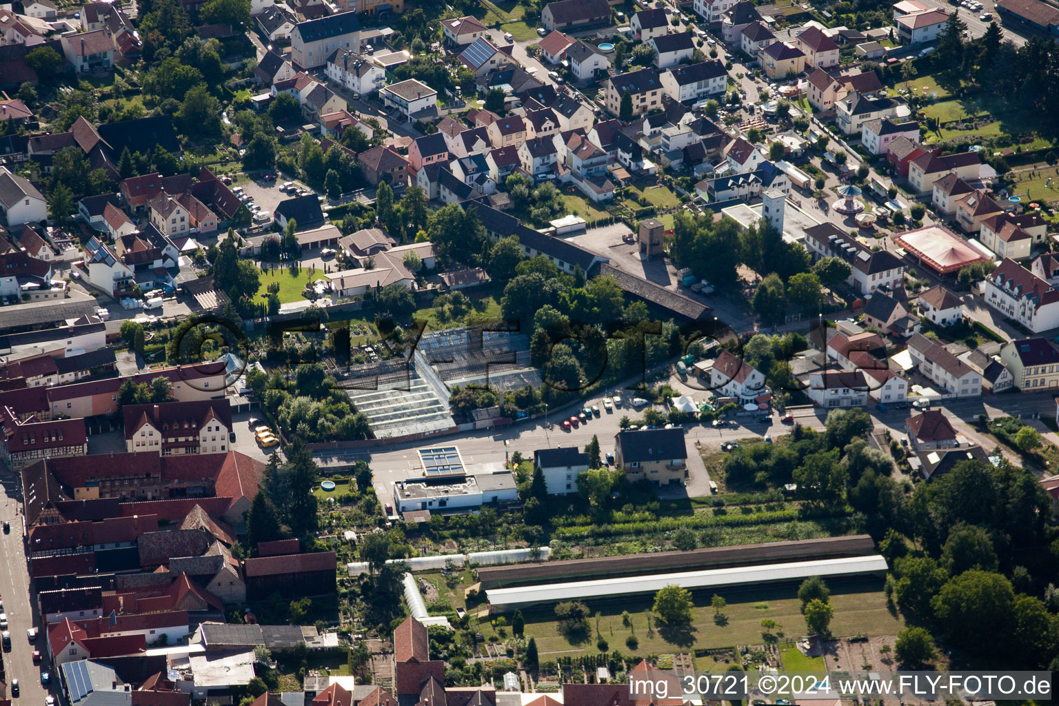 Rülzheim in the state Rhineland-Palatinate, Germany seen from above