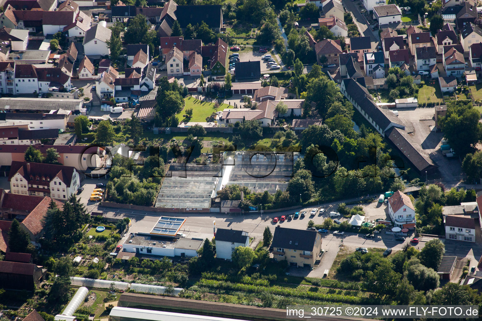 Drone recording of Rülzheim in the state Rhineland-Palatinate, Germany