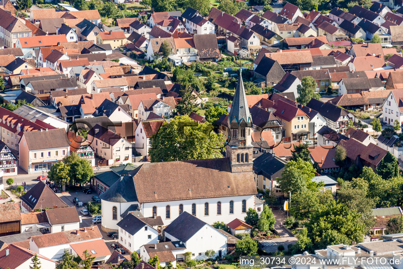 Church building in Ruelzheim in the state Rhineland-Palatinate, Germany