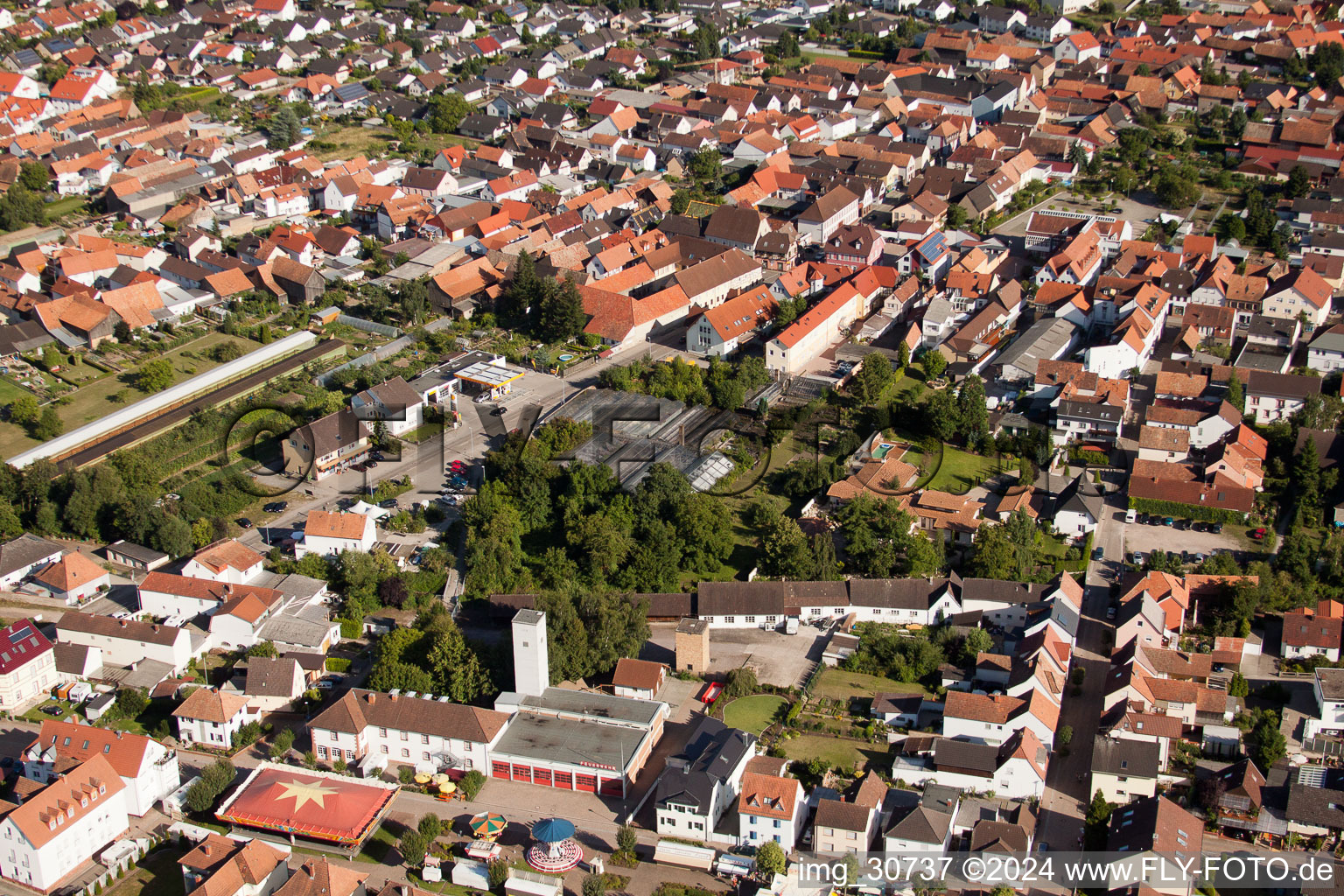 Rülzheim in the state Rhineland-Palatinate, Germany from above