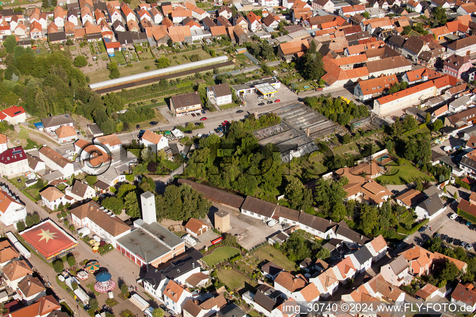 Rülzheim in the state Rhineland-Palatinate, Germany seen from above