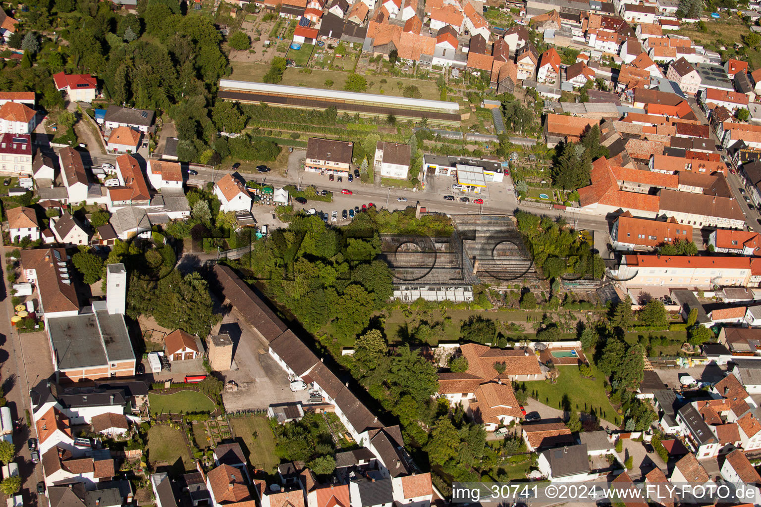 Rülzheim in the state Rhineland-Palatinate, Germany from the plane