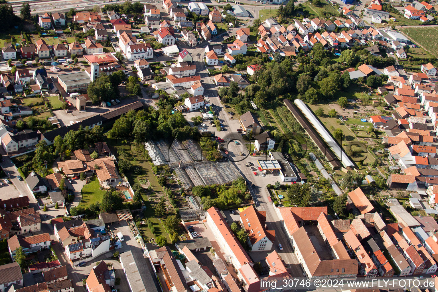 Drone image of Rülzheim in the state Rhineland-Palatinate, Germany