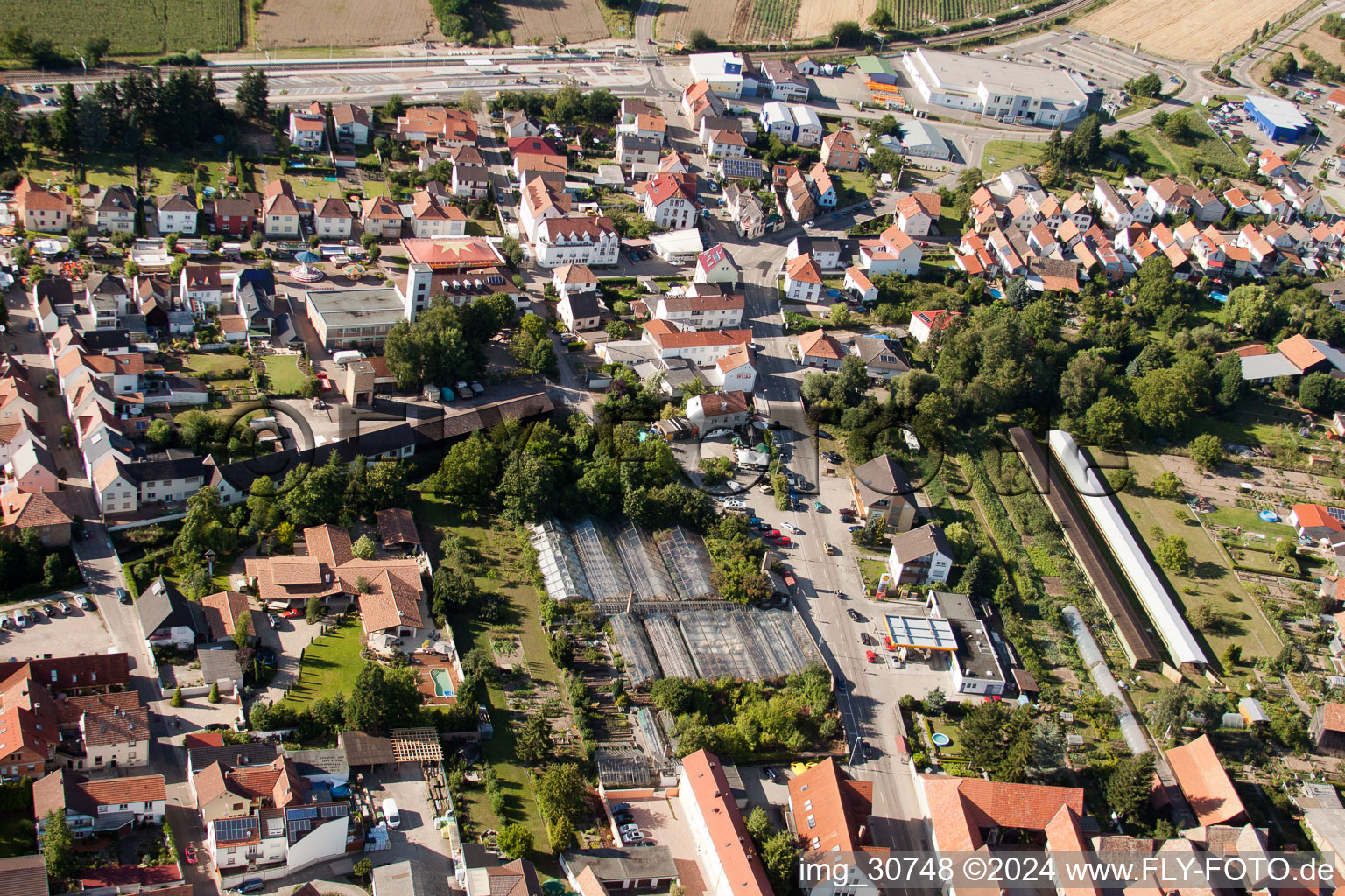 Rülzheim in the state Rhineland-Palatinate, Germany from the drone perspective