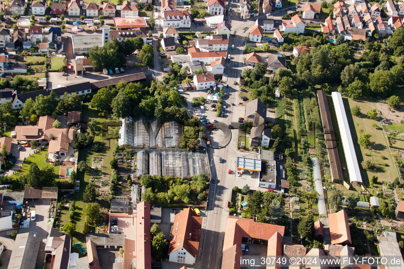 Rülzheim in the state Rhineland-Palatinate, Germany from a drone