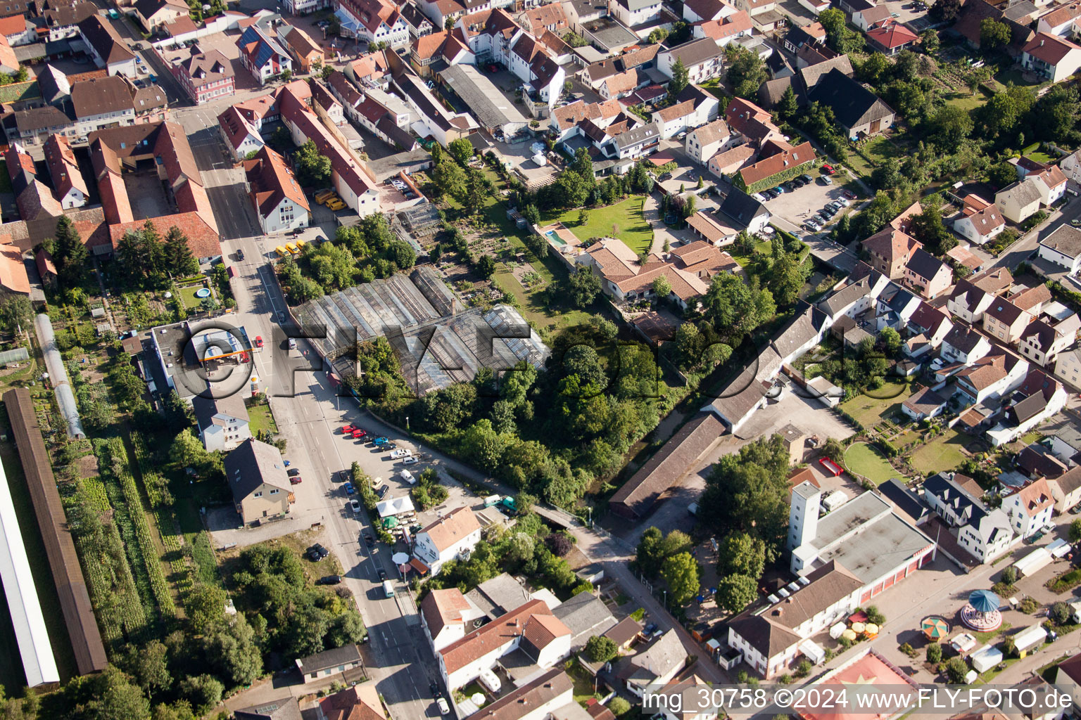 Rülzheim in the state Rhineland-Palatinate, Germany from above