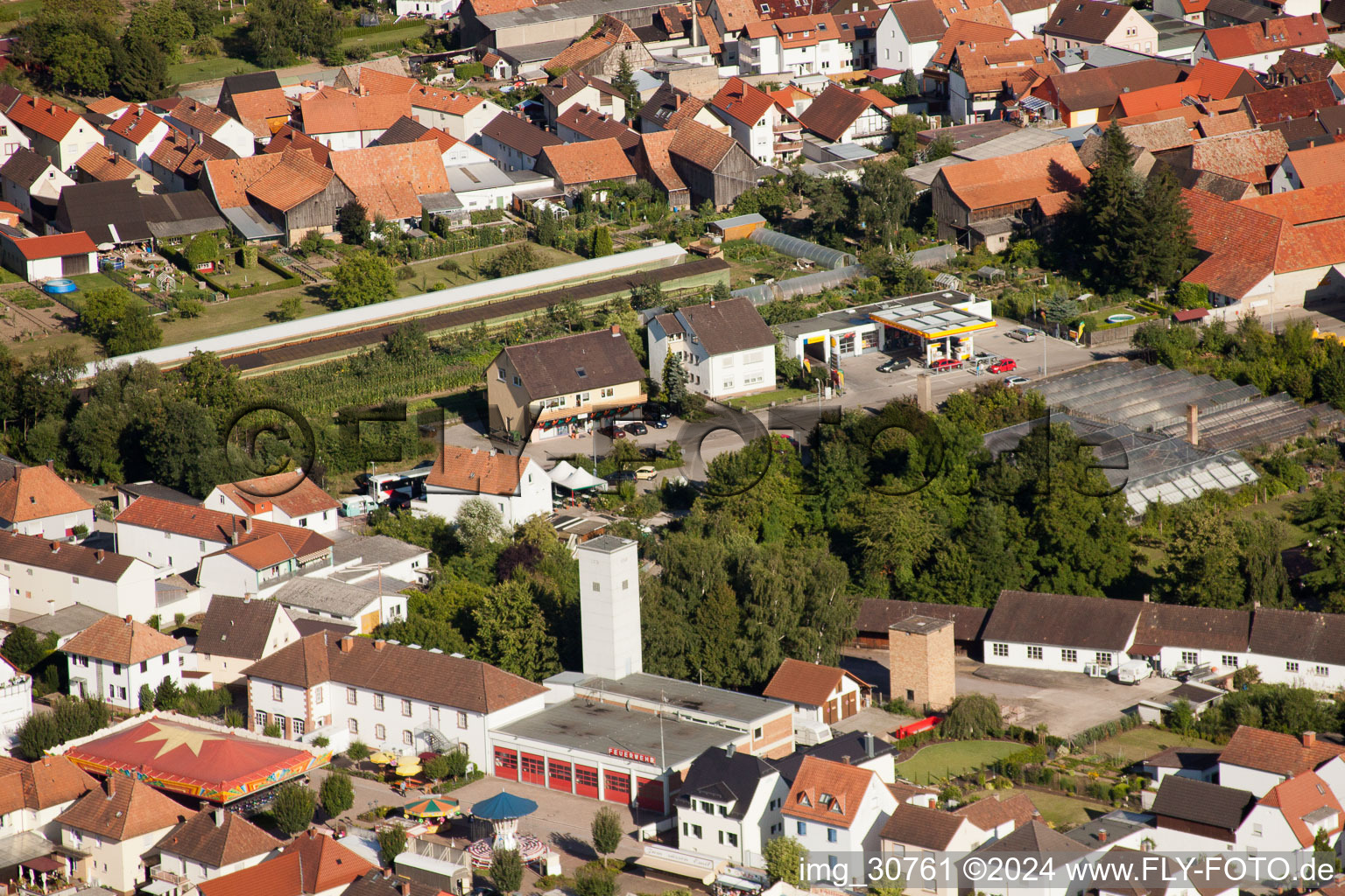 Rülzheim in the state Rhineland-Palatinate, Germany seen from above