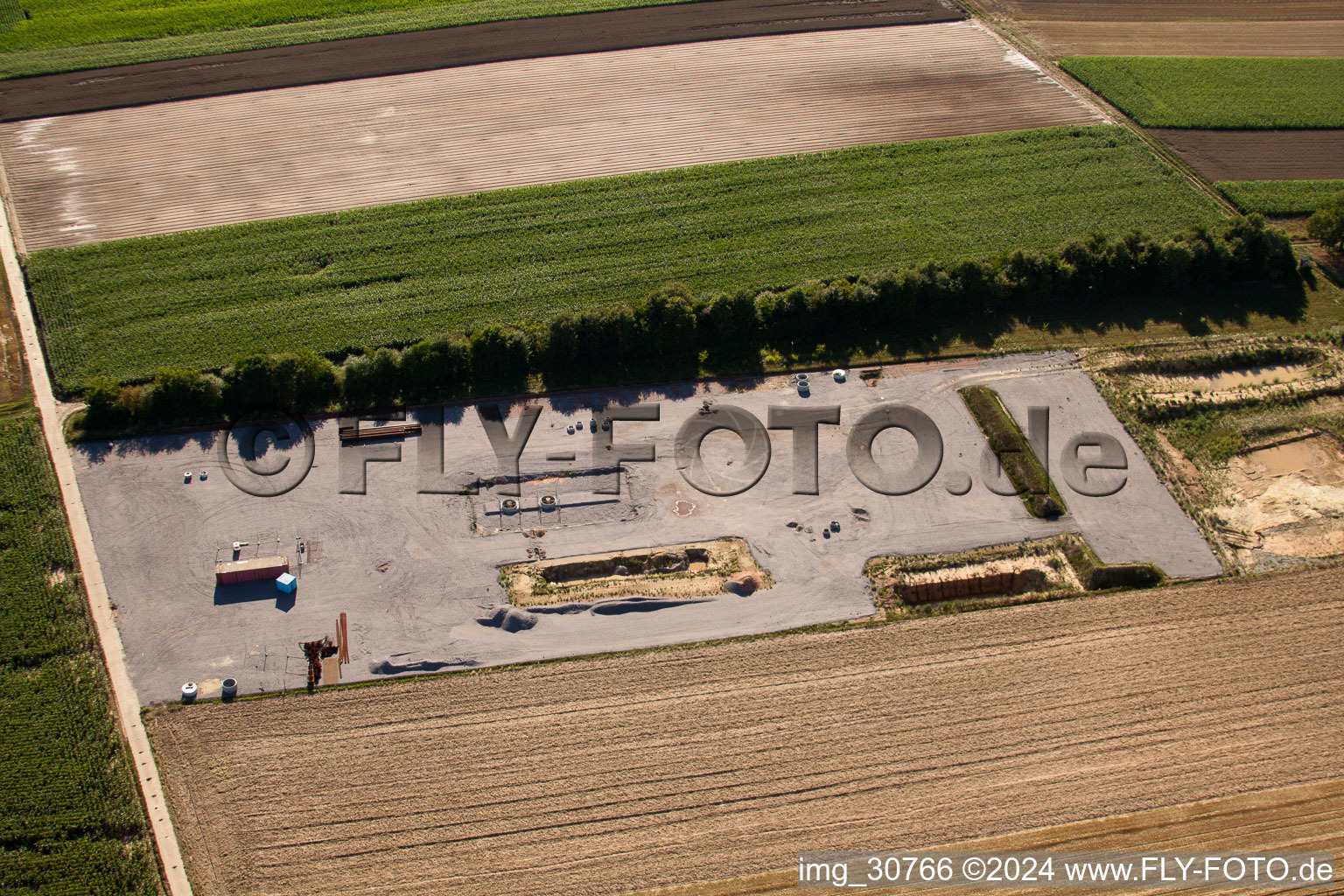 Geothermal test drilling in Rülzheim in the state Rhineland-Palatinate, Germany