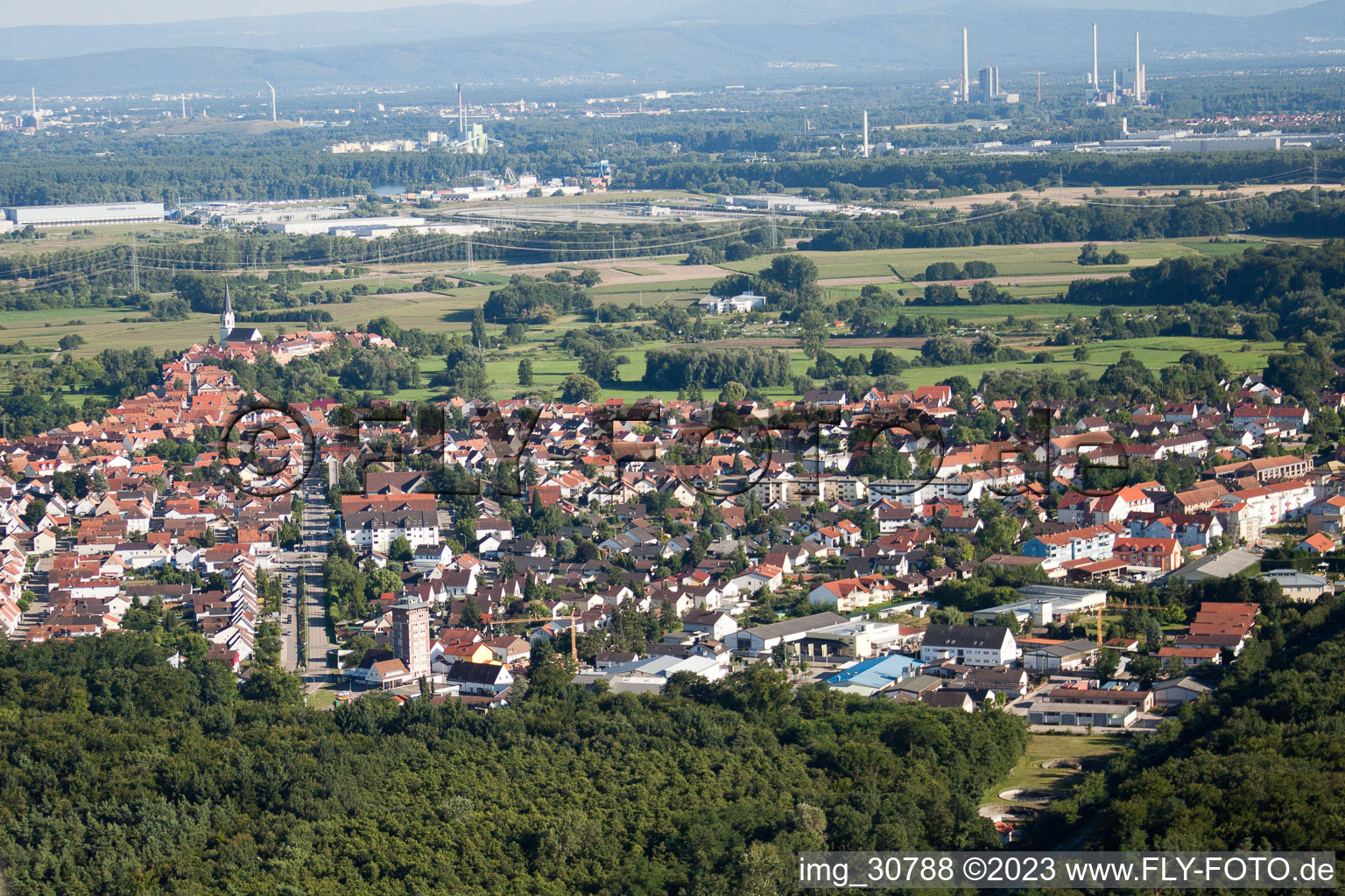 From the north in Jockgrim in the state Rhineland-Palatinate, Germany