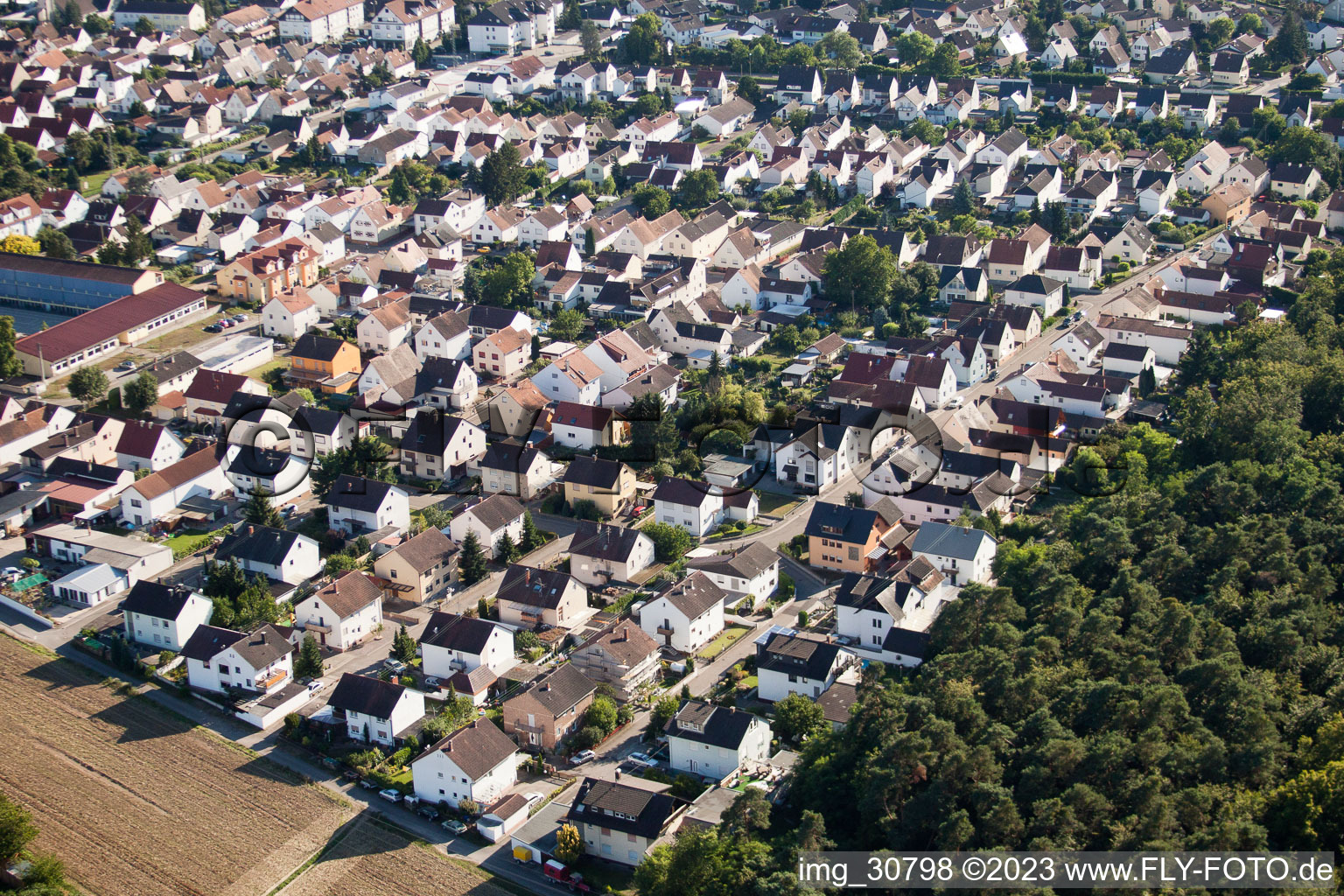 Oblique view of Jockgrim in the state Rhineland-Palatinate, Germany