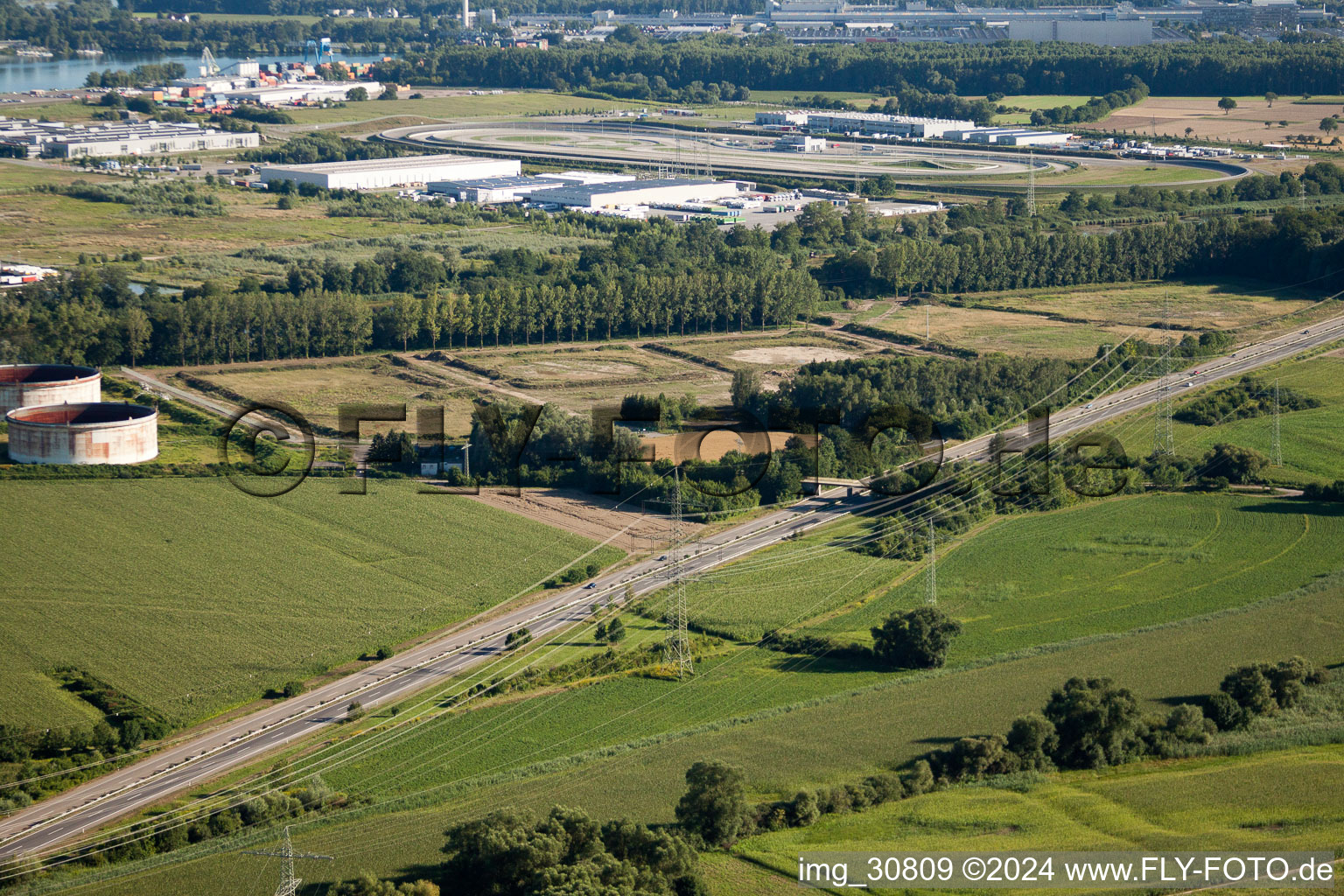 Dismantled tank farm on the B9 in Jockgrim in the state Rhineland-Palatinate, Germany