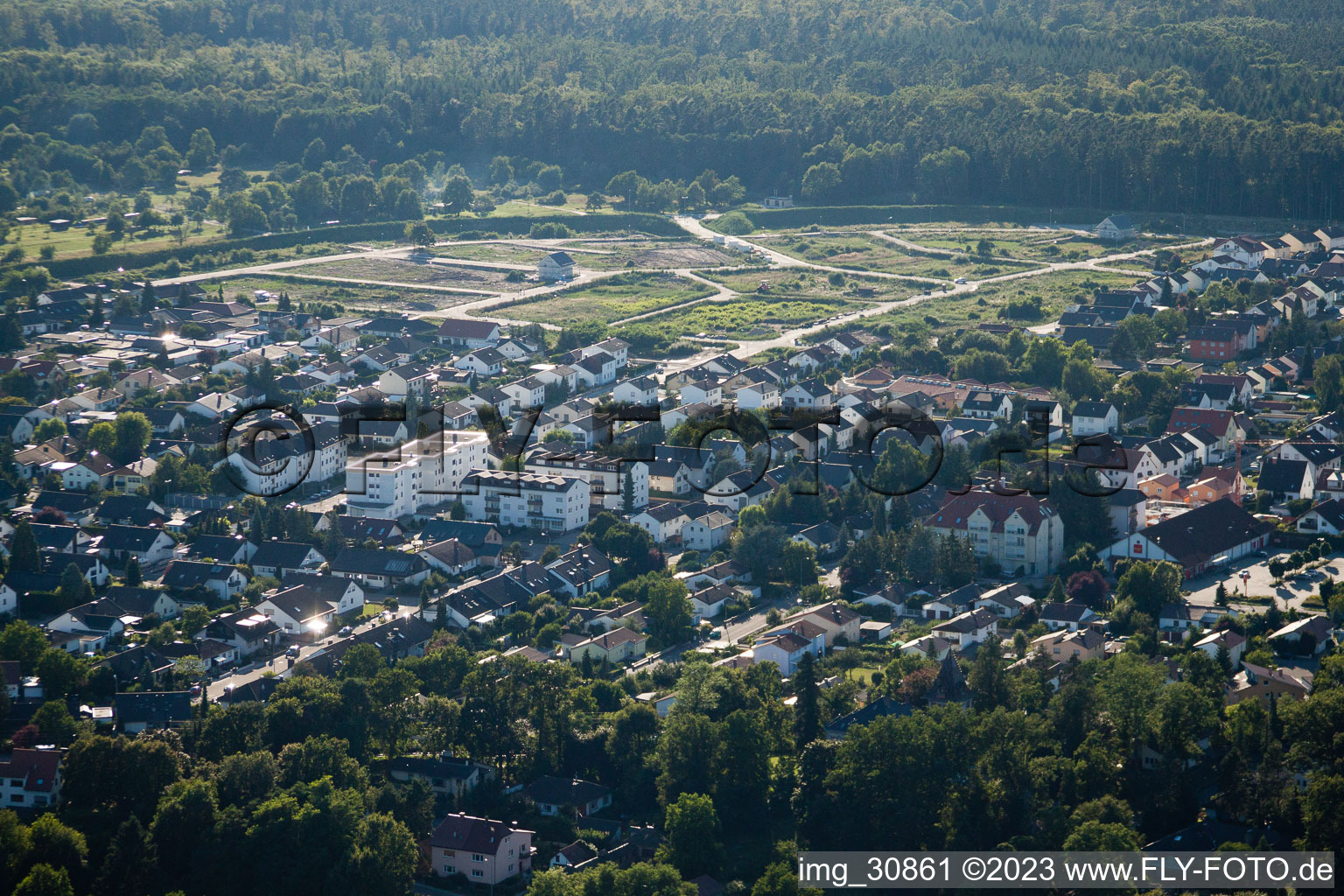 New development area SW in Jockgrim in the state Rhineland-Palatinate, Germany