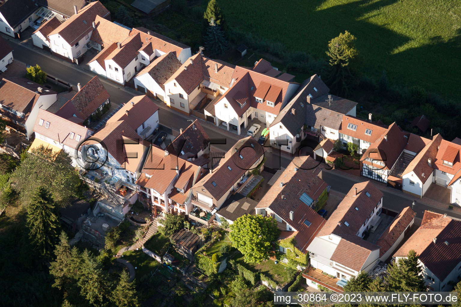 Ludwigstr in Jockgrim in the state Rhineland-Palatinate, Germany out of the air