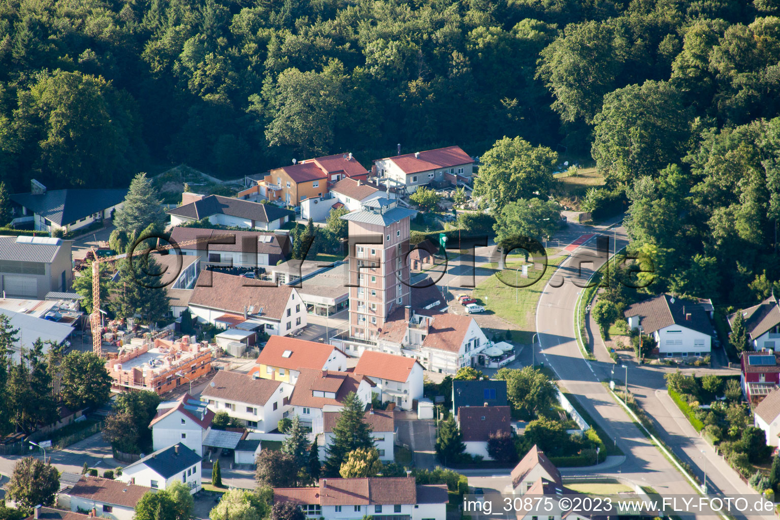 Ludovici high-rise, Maximilianstr in Jockgrim in the state Rhineland-Palatinate, Germany